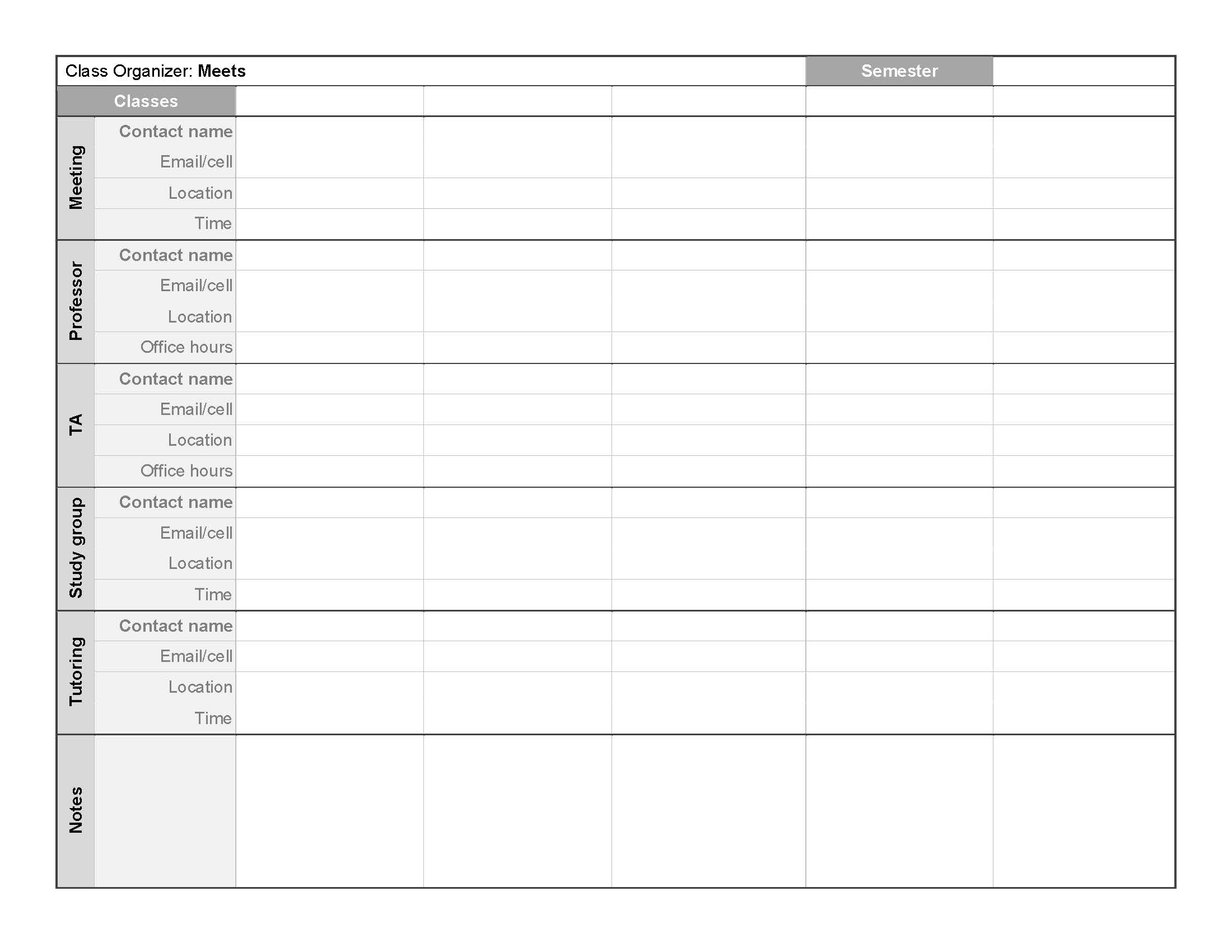 Class Organizer Meets